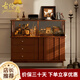 古倫恩中古風(fēng)實(shí)木餐邊柜復(fù)古輕奢展示柜客廳酒柜咖啡柜客廳茶水柜斗柜 高島餐邊柜