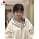 夏雨瑤美式高街格子連帽衛衣女2025春秋新款oversize韓系慵懶風(fēng)外套 白色 加絨 M