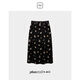 PLUSMALL+ACCPLUSMALL 霧靄玫瑰 彈力印花法式浪漫感女人味寬松魚(yú)尾絲絨半裙 繁花黑 繁花黑 均碼 3碼(現貨)