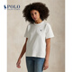 Polo Ralph Lauren 拉夫勞倫 女裝 經(jīng)典款寬松版型棉質(zhì)平紋針織圓領(lǐng)T恤 100-白色 L