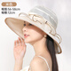 恒源祥遮陽(yáng)帽女夏季2025新款真絲防曬帽大檐媽媽奶奶太陽(yáng)帽 米色