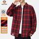 大嘴猴（paul frank）長(cháng)袖格紋襯衫男春季潮牌休閑男士上衣百搭舒適青年襯衣男裝