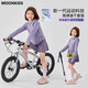 moonkids女童運(yùn)動(dòng)套裝兒童秋天防曬跑步速干訓(xùn)練衣服秋季網(wǎng)球服假兩件短褲 10153紫色運(yùn)動(dòng)衣+2162紫色裙褲 130 cm