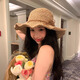 多想余草帽女漁夫帽防曬帽帽子遮陽(yáng)帽海邊沙灘帽女士太陽(yáng)帽高級感時(shí)尚 卡其色蠟繩漁夫帽