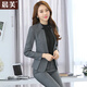 晨芙職業(yè)西裝套裝女商務(wù)OL工裝西服外套酒店經(jīng)理領(lǐng)班餐廳美容師工作服 灰色西裝+西褲 S 建議80-90斤