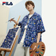 FILA X TIM LAHAN 斐樂情侶款梭織短袖襯衫2025夏季新款滿印上衣 滿印二-ZB XL 180/100A/XL