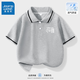 真維斯兒童短袖t恤男童帥氣POLO領(lǐng)上衣校服小男孩夏季學(xué)院風(fēng)半截袖班服 【親膚有型polo】灰色/K橫線中國(guó) 160