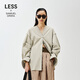 LESS【SAMUEL系列】春寬松V領(lǐng)襯衣時(shí)尚氣質(zhì)職場(chǎng)襯衫女2P3213310 336米灰綠 XS