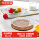 京東京造 果盤 水果干果零食托盤高檔玻璃點(diǎn)心瓜子盤盒14cm兩只裝