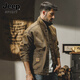 JEEP SPIRIT吉普365g重磅復古美式工裝夾克男春夏季寬松硬漢獵裝休閑外套男 卡其 XL 適合140-160斤