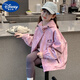 迪士尼女童沖風(fēng)風(fēng)衣外套春裝2025新款洋氣連帽上衣兒童女孩春季大童夾克 粉紅色 （春秋款) 160 cm