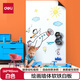 得力（deli）60*90cm涂鴉軟白板家用辦公軟磁鐵自粘可擦寫(xiě)貼紙畫(huà)板黑板墻貼兒童油畫(huà)棒墻畫(huà)繪畫(huà)教學(xué)可移除白