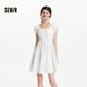森馬（Semir）連衣裙女收腰蝴蝶結(jié)少女感2025夏俏皮木耳邊方領(lǐng)短裙109325114007