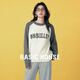 Basic House/百家好字母提花撞色毛衣冬季新款插肩袖套頭上衣2025 灰色 M