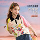 ASK JUNIOR女童夏裝2025薄款透氣撞色甜美可愛(ài)休閑短袖t桖女童 米白色 160