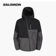 薩洛蒙（Salomon）男款 戶(hù)外夾克沖鋒衣外套 2L Pinnacle Jacket M DCH-黑灰色 XL