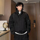 雪萊瓊斯（Shelley Jones）棉服男冬季加厚保暖ins潮牌情侶寬松休閑百搭棉衣青少年連帽棉襖 黑色 XL [建議125-145斤]