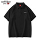 查爾斯桃心夏季基礎翻領(lǐng)愛(ài)心刺繡寬松休閑情侶百搭短袖polo衫 黑色 L 