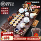鴻冠 整套紫砂陶瓷功夫茶具套裝四合一電磁爐自動(dòng)燒水茶盤木制茶臺(tái)茶海茶道家用 09款：雙龍戲珠+手繪百合