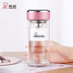 希諾雙層玻璃杯家用辦公水杯女高顏值過濾泡茶杯子XN-9331粉色 240mL