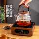 雅集耐熱玻璃茶壺茶具提梁壺煮茶器茶水分離蒸煮二用木把提梁壺1300ml