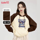 班尼路（Baleno）牛奶絲撞色連帽衛(wèi)衣女2025年春秋季上衣
