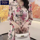 矜持范雪紡有口袋碎花新款連衣裙女2025大碼遮肚七夕中長(cháng)款洋氣連衣裙子 雪紡裙子【有彈力好面料】 M 80-100斤