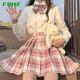 FSHE右瞄瞄jk套裝全套日系學(xué)生甜美可愛女學(xué)院風(fēng)jk制服格裙一整套 樹莓紅茶套裝_白襯衫短袖_襯衫+ 2XL