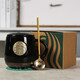 星巴克（Starbucks）杯子陶瓷馬克杯經(jīng)典黑白情侶咖啡水杯帶蓋勺大容量家用禮物盒裝 黑色單杯+金色勺子+瓷蓋