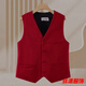 絲瀟新品中老年女裝馬夾加肥加大女士背心黑色紅色西裝坎肩職業(yè)裝馬夾 尖角酒紅色 單馬甲 建議160-170斤 5XL
