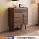 言木智實(shí)木斗柜臥室床尾柜新款中古五斗靠墻抽屜柜收納柜客廳六斗置物柜 中古風(fēng)-實(shí)木四斗柜【長(cháng)80cm】