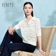 菲妮迪（FINITY）【新春】針織衫2025春季新款半開(kāi)襟polo領(lǐng)提花上衣女 白色 XL