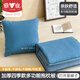 雅鹿全棉抱枕被子兩用二合一純棉汽車(chē)載靠枕辦公室午睡空調毯沙發(fā)靠墊 純色簡(jiǎn)約款-湖藍(雙拉鏈頭) 145*195cm