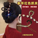 初享（CHUXIANG）新年安可拉紅珠鑲鉆抓夾玫瑰花后腦勺百搭盤(pán)發(fā)夾本命年鯊魚(yú)夾發(fā)飾 輕奢紅珠鉆抓夾(約11cm)  A21-101