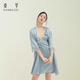 桑羅真絲吊帶睡裙睡袍兩件套女紅色新婚新娘晨袍蕾絲家居服七夕禮物 晨曦藍（睡裙+晨袍） 2XL （穿到140斤）