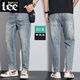 Lee dprre2025新款九分牛仔褲男夏季薄款男士微寬松直筒男款復古彈力褲子潮 831黃泥藍【夏季】【精品貨 薄款 31 (腰圍2尺4)