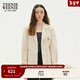 Teenie Weenie【亞麻棉】小熊春裝時(shí)尚輕薄通勤氣質(zhì)西裝外套上衣女 淺卡其色 L
