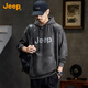 JEEP男士衛(wèi)衣2025春季款寬松舒適上衣套頭連帽衛(wèi)衣休閑運(yùn)動上衣男裝