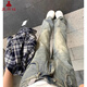 夏雨瑤美式高街窄版牛仔褲女寬松闊腿2025新款春夏季設(shè)計感復(fù)古直筒褲子 圖片色 M 95-105斤