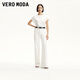 VEROMODA【超模褲】牛仔褲女2025新款原色復(fù)古高腰直通喇叭褲 白牛仔色 XS