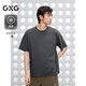 GXG男裝短袖圓領短袖T恤男士上衣25年夏新品 深灰色 180/XL