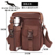 酷奇袋鼠 KQ【牛皮】單肩斜挎包外出旅游休閑背包多層大容量真皮水壺包 大號棕色