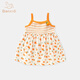 班喜迪女童連衣裙夏裝2026新款洋氣周歲女寶寶禮服夏季兒童吊帶公主裙子 橙色 90