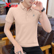 特步短袖T恤男裝新款透氣耐磨t恤翻領(lǐng)polo衫速干冰絲感休閑運動(dòng)服上衣 奶茶色(涼感翻領(lǐng)) M /170