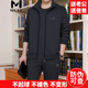 MCTZ高檔中老年運動(dòng)套裝男士春秋季中年爸爸裝大碼寬松休閑健身跑步服 3682深灰色【長(cháng)袖三件套春秋款】 XL推薦【120斤-140斤】