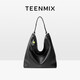 天美意（TEENMIX）女包牛皮腋下托特包大容量hobo斜挎單肩包生日情人節禮物送女友