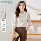 真維斯（Jeanswest）襯衫女高端法式秋季釘珠七分袖上衣職業(yè)穿搭白襯衣女白色XL