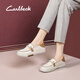 Carl Beck品牌一腳蹬樂(lè)福鞋女2024夏季新款休閑小白鞋女肥寬腳平底大碼女鞋 咖色 39 245mm