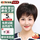 佰絲堂假發(fā)女短發(fā)全頭套式短直發(fā)中老年媽媽整頂發(fā)套真發(fā)混絲（自然黑）