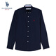 U.S. POLO ASSN.襯衫男春秋長袖白色休閑工裝外套高端免燙抗皺寬松藍(lán)色男士襯衣